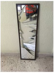 broken mirror after Mexico City earthquake