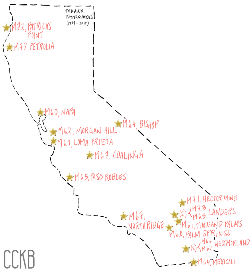 Map of major California quakes since 1978