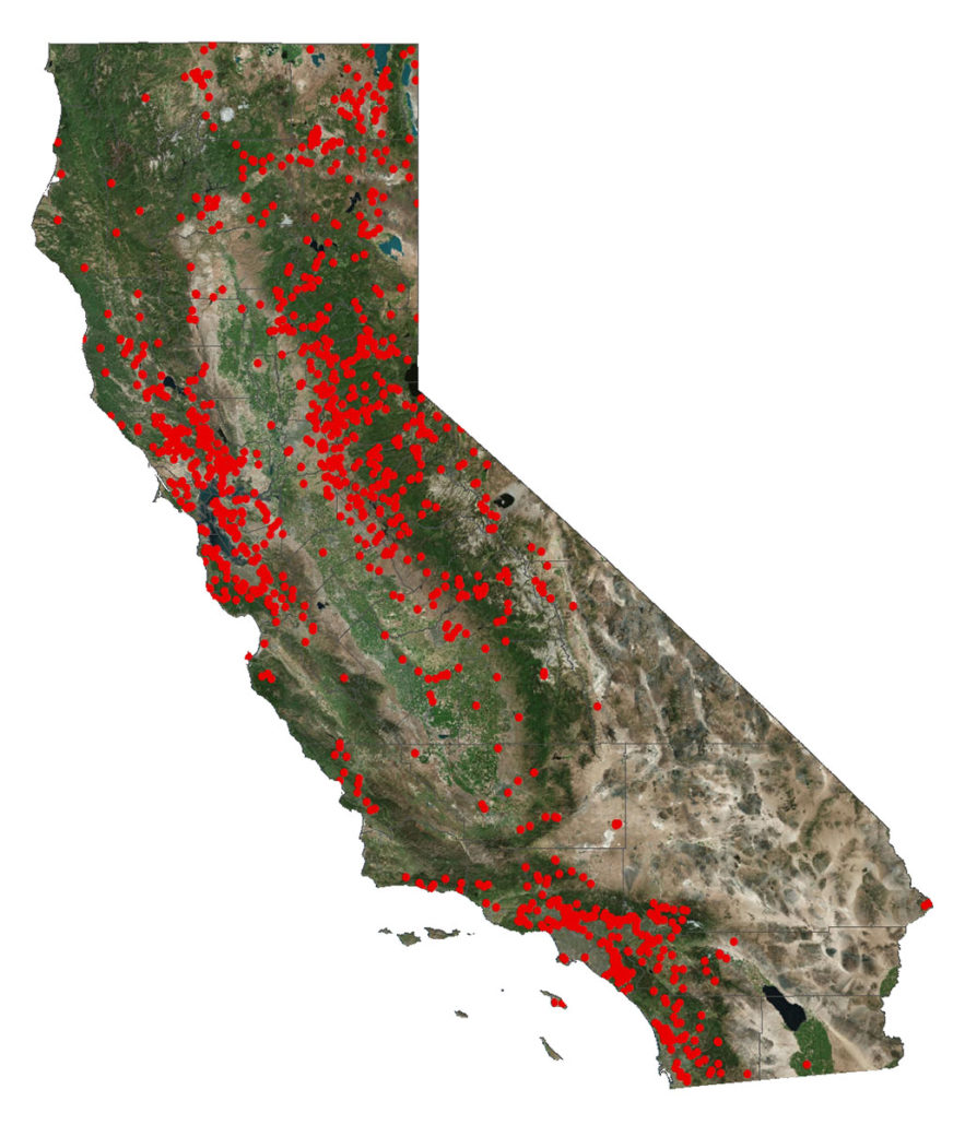 Buying a house in earthquake country - map of the dams in California