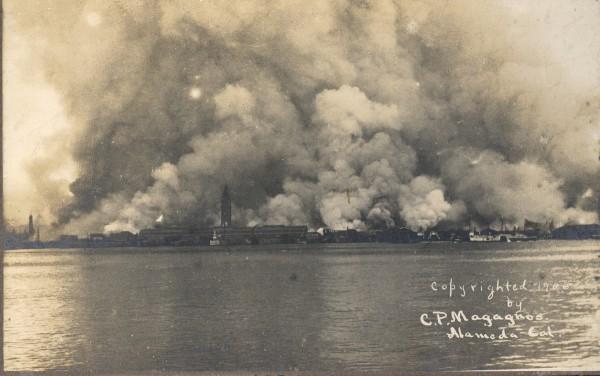 Smoke billowing after the SF 1906 great quake