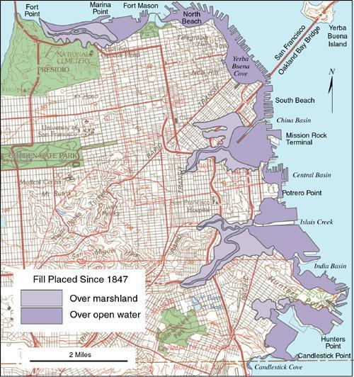 1906 San Francisco Earthquake - Changes since 1847